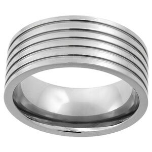 9mm Titanium Wedding Band Ring 5 Grooves